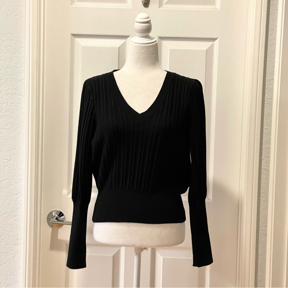 Truth by Republic Black Textured Wool Blend Pullover Sweater Size M - Picture 2 of 16